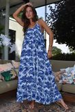 Tie Shoulder Maxi Dress Malibu Blue